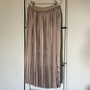 Marine Layer Satin Tan Maxi Skirt